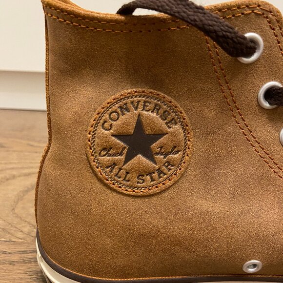 Converse Chuck Taylor Hi Top Sneakers - Brown Leather - Unisex - EUC - Picture 6 of 9